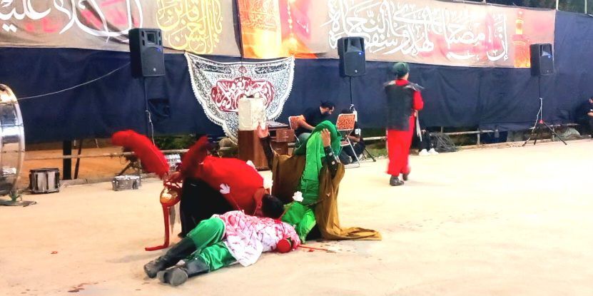تجلی عزاداری شب تاسوعا  در شهر مهستان 