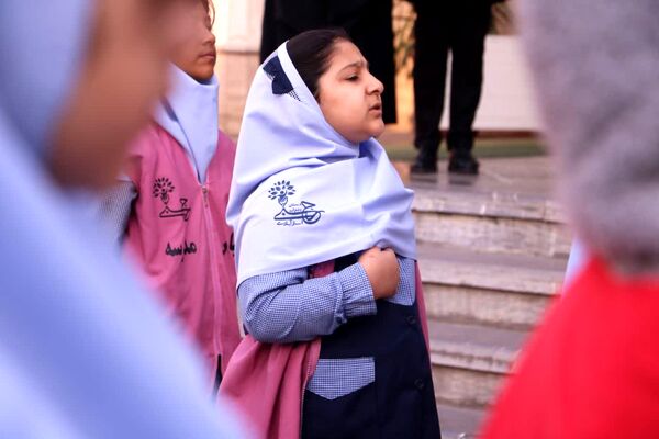 صبحگاه دانش در دبستان رجبی گرگان