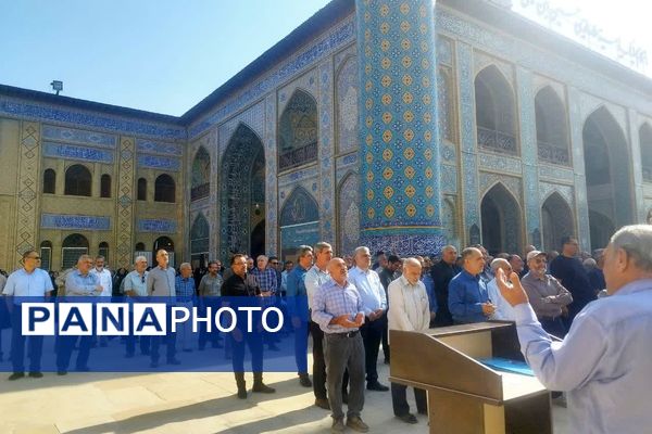 مراسم تشییع پیکر شهید جانباز حاج احمد شیخ حسینی در حرم سید علاءالدین حسین(ع)