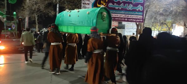 مراسم تشییع نمادین فاطمه زهرا(س)  در مسجد محمد رسول الله(ص) شهرستان شیروان