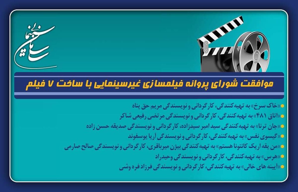 موافقت شورای پروانه فیلمسازی غیرسینمایی با ساخت ۷ فیلم‌