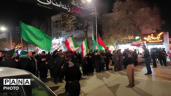 دسته های عزاداری شبانه در تجمع شهرستان نیشابور 