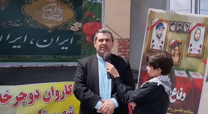 رکاب‌زنی دانش‌آموزان ساوجبلاغ با نام «بی‌تاب میناب» 