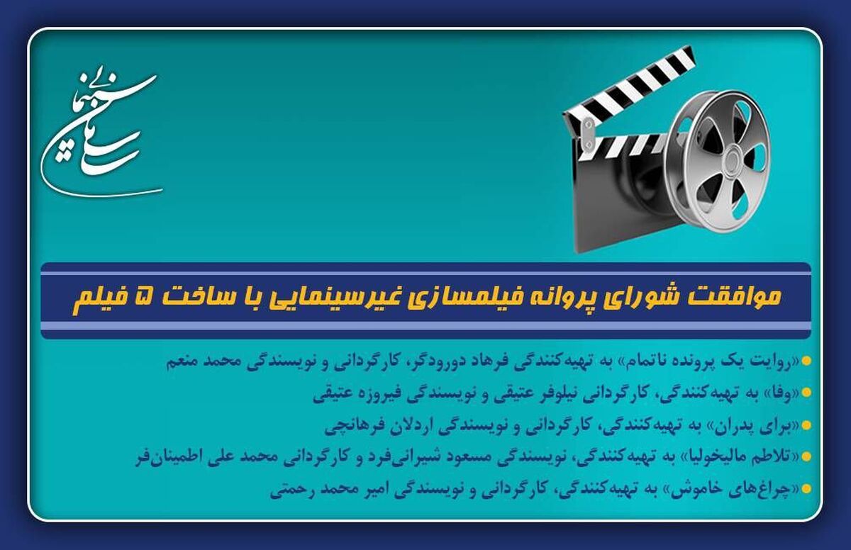 موافقت شورای پروانه فیلمسازی غیرسینمایی با ساخت 5 فیلم‌نامه