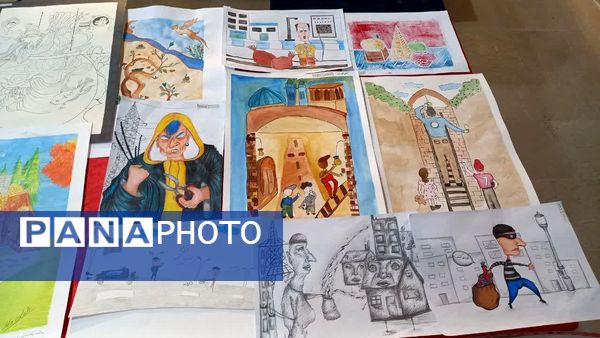  نمایشگاه آثار هنری دانش‌آموزان ناحیه یک یزد در جشنواره «فردا»