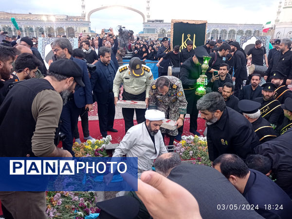 مراسم تشییع و خاکسپاری دو شهید گمنام دوران دفاع مقدس در قم