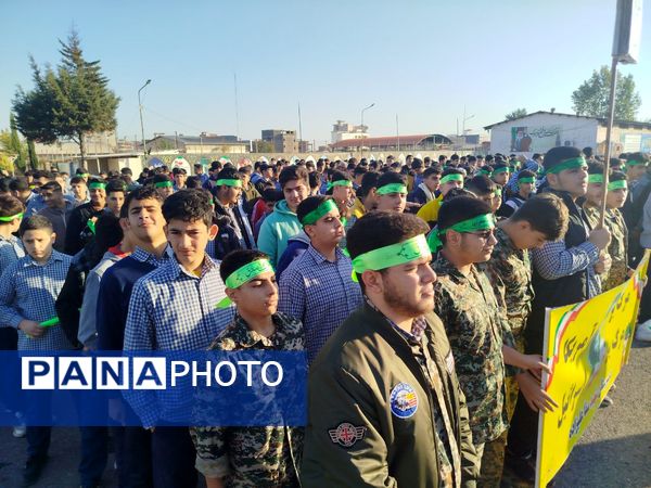 برگزاری صبحگاه مشترک دانش‌آموزی شهرستان هزار سنگر آمل 