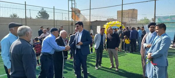 آیین افتتاح زمین چمن مصنوعی ورزشگاه مهر آموزش و پرورش فلاورجان