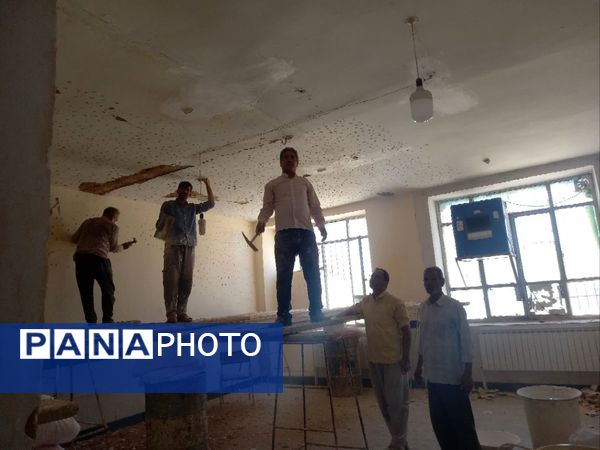 بازسازی و ترمیم دیوارهای فرسوده دبستان شهید نجفی فدافن