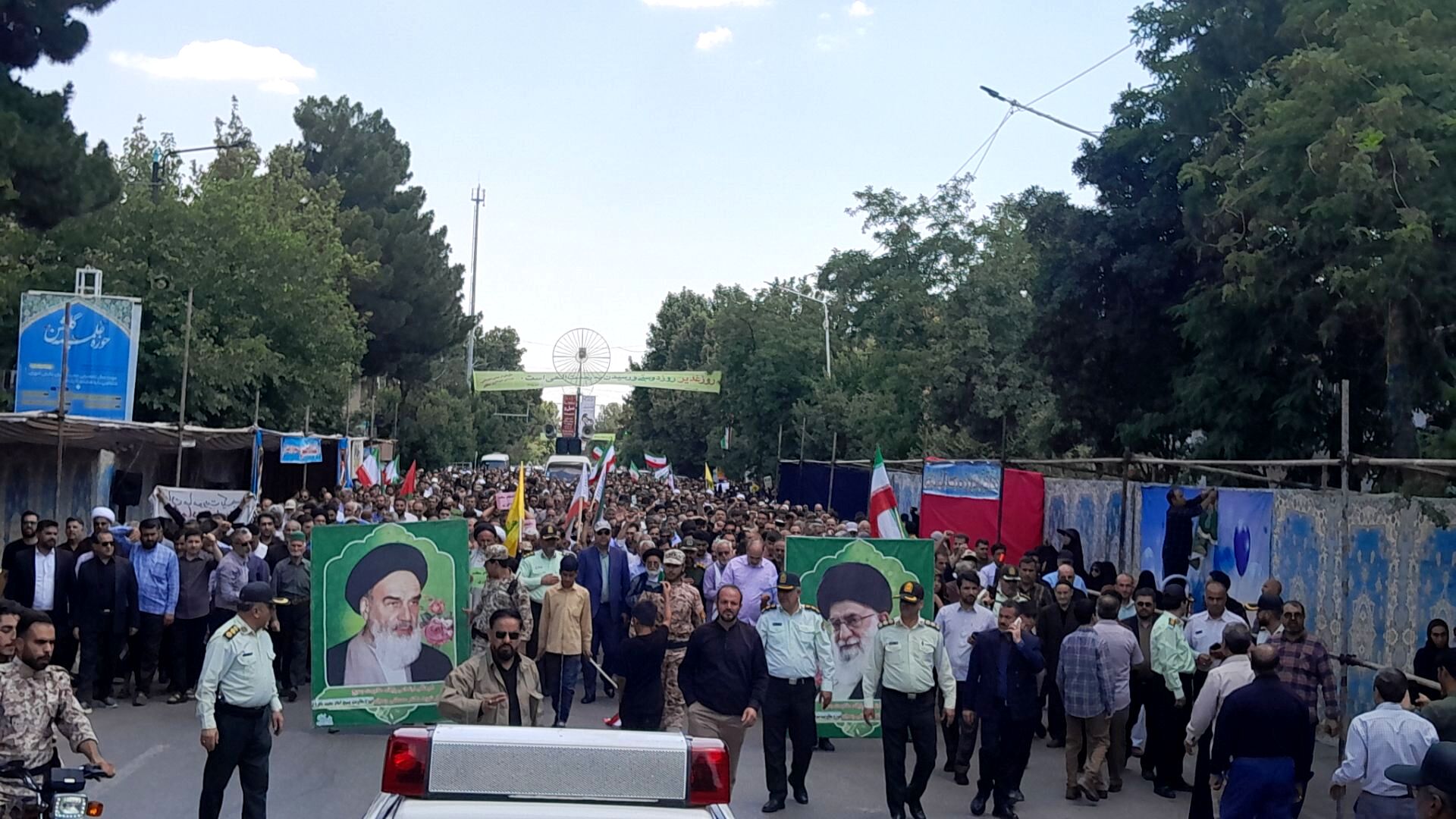  حضور بی نظیر مردن نیشابور در راهپیمایی بر علیه حمله رژیم صهیونسیتی