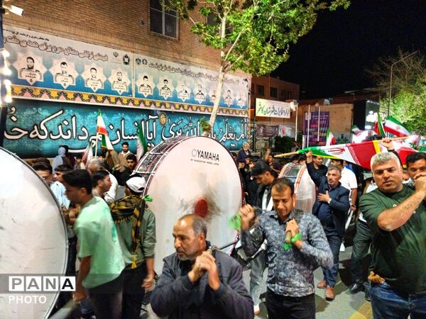 عزاداری هیأت های روستای سعد الدین در مراسم شبانه شهرستان کاشمر