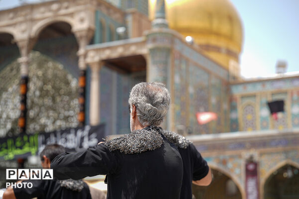 حضور دسته‌جات عزاداری سالروز شهادت امام حسن مجتبی(ع) در حرم حضرت معصومه(س)