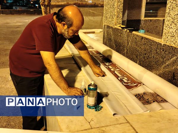 آماده‌‌‌سازی هیات مکتب‌‌‌الزهرا برای عزاداری محرم حسینی در حاجی‌‌‌آباد