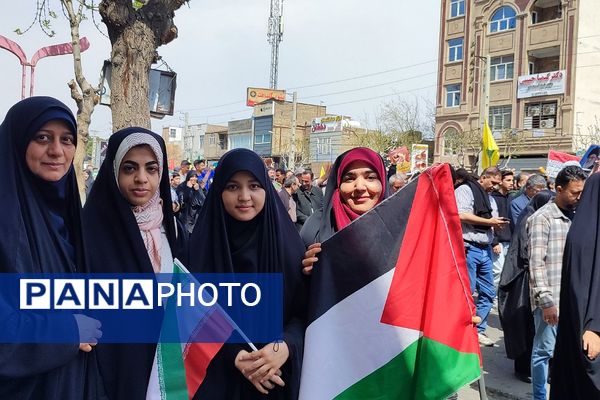 حضور پرشور مردم و مسئولان رباط کریم در راهپیمایی روز قدس