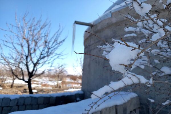 رد پای برف در باغات نهضت آباد اصفهان