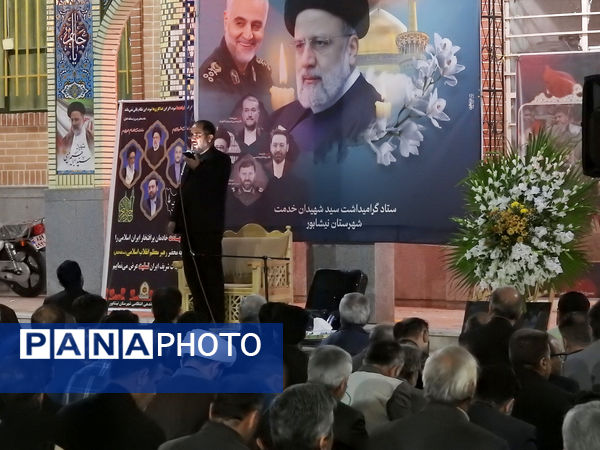 اجتماع بزرگ عزاداران شهدای خدمت در گلزار شهدای نیشابور