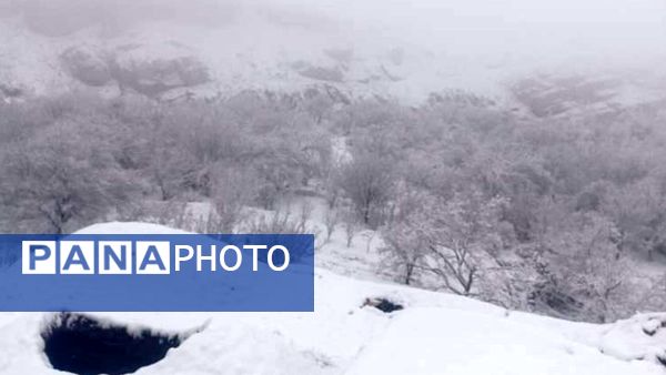 بارش برف در روستای اصقول سربیشه