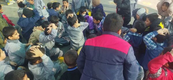 مانور زلزله در مدرسه فضیلت کاشمر