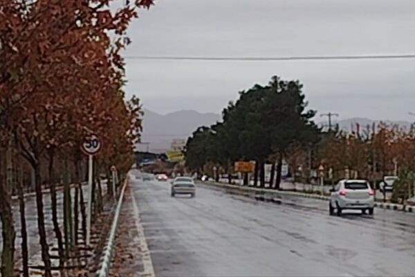 جلوه هایی از باران پاییزی در کاشمر