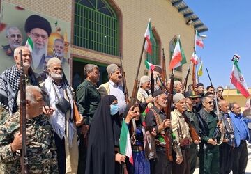 سوگواری مردمان باشتی در مراسم اربعین قائد امت