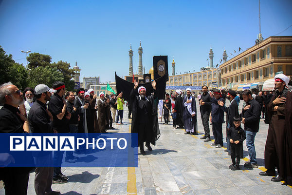 عرض تسلیت دسته‌های عزاداری سالروز شهادت امام باقر(ع) به کریمه اهل بیت