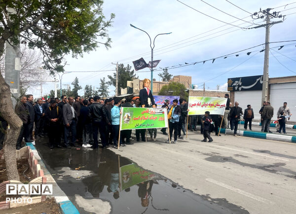 حضور گسترده فرهنگیان شهرستان خاتم در راهپیمایی روز قدس