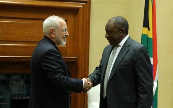 دیدار ظریف با رییس‌جمهور آفریقای‌جنوبی