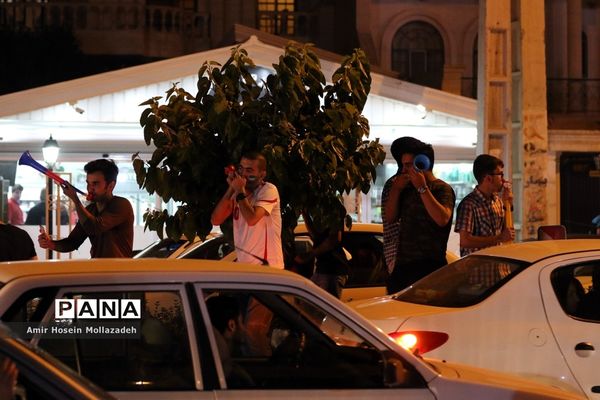 شادی مردم ارومیه پس از برد مراکش