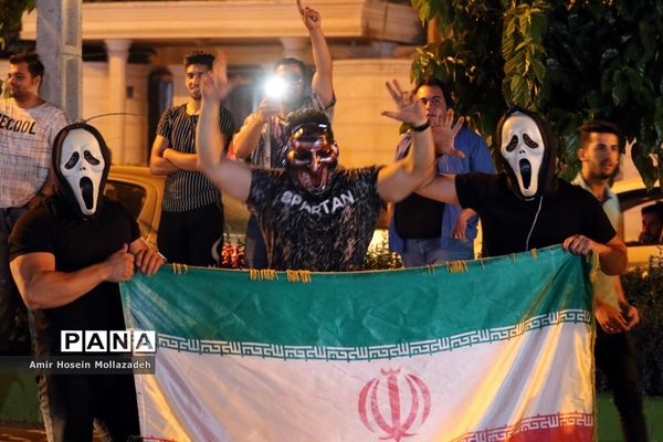 شادی مردم ارومیه پس از برد مراکش