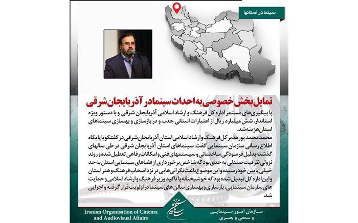تمایل بخش خصوصی به احداث  سینما در آذربایجان شرقی
