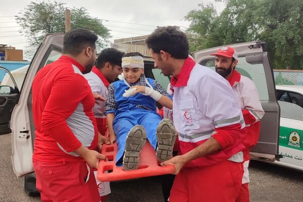 برگزاری مانور «زلزله و ایمنی» زیر بارش رحمت الهی