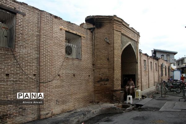 مسجد جامع ساری پس از آتش‌سوزی