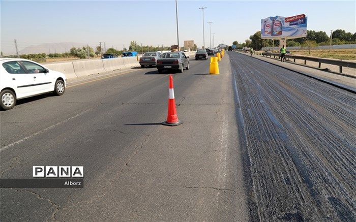 آغاز عملیات بهسازی روکش آسفالت محورهای شریانی و  اصلی البرز