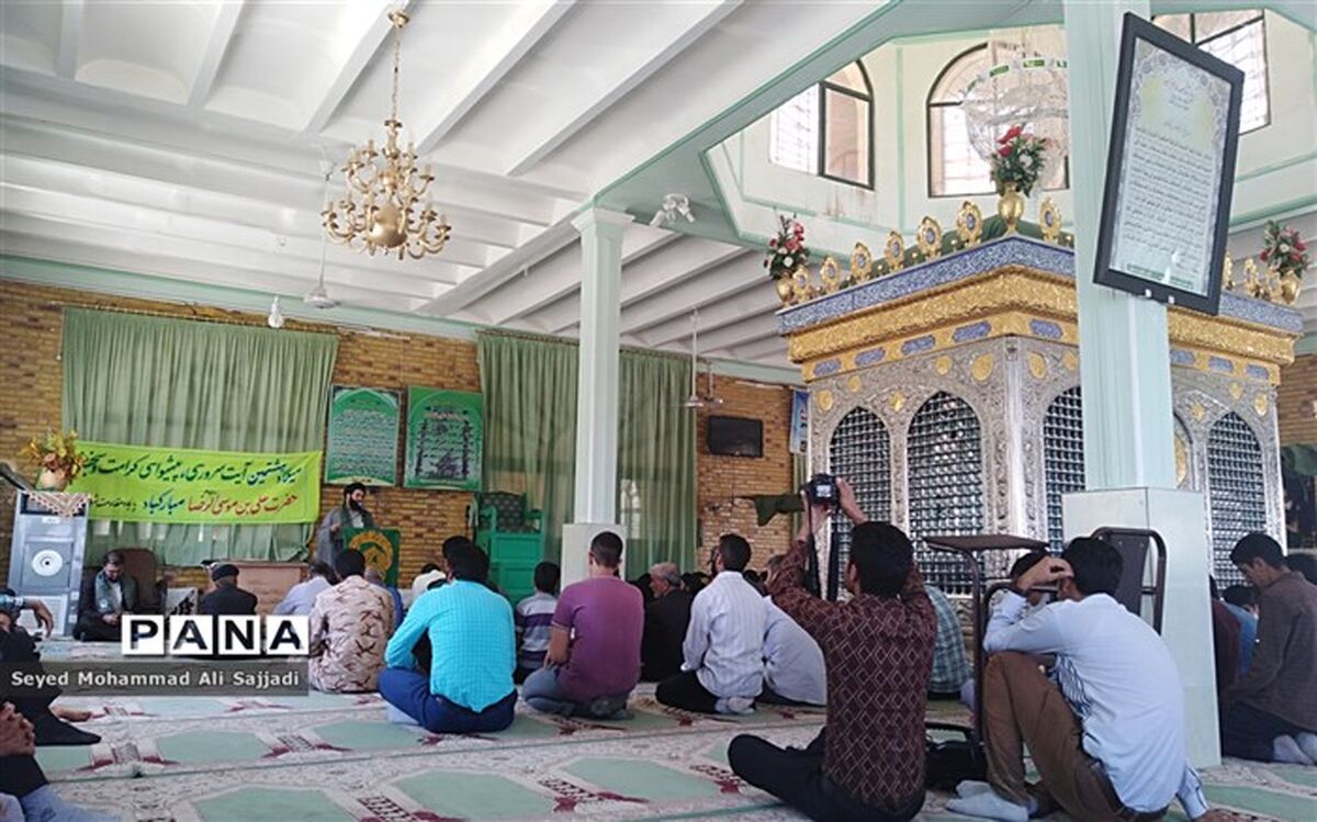 روشن شدن چشم اهالی روستای نوزاد درمیان از حضور پرچم امام رضا علیه السلام