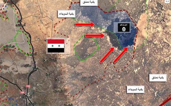 محاصره داعش در یک منطقه ۲۵۰ کیلومتری