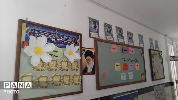 فضاسازی دبیرستان دخترانه شهید حسن انصاری جهت برگزاری جشن جوانه‌ها 