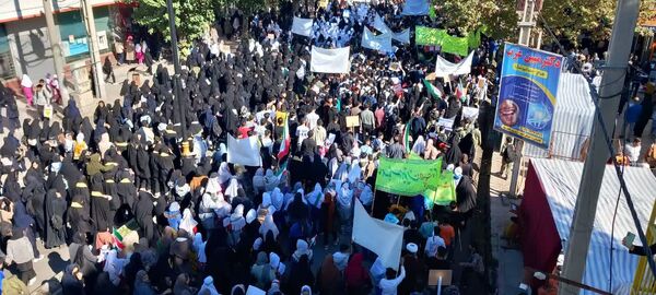 حضور پرشور مردم گالیکش در راهپیمایی 13 آبان