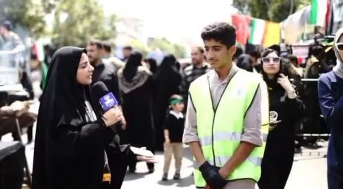 پیشتازی که در مسیر خیابان اربعین یاور طبیعت بودند