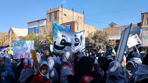 برگزاری راهپیمایی ۱۳ آبان با حضور پرشور مردم در شهرستان خواف 
