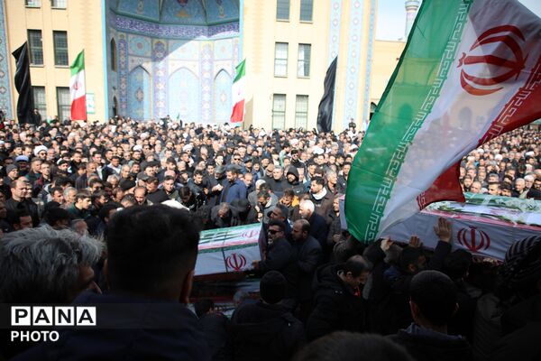 تشییع پیکر شهدای بمباران تروریستی آمریکا و اسرائیل در ارومیه