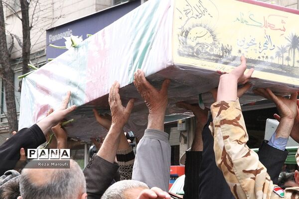 آیین باشکوه تشییع پیکر مطهر ۴ شهید گمنام دوران دفاع مقدس