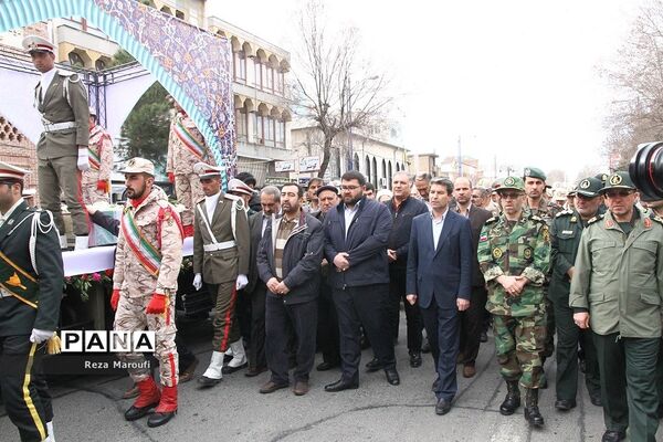 آیین باشکوه تشییع پیکر مطهر ۴ شهید گمنام دوران دفاع مقدس