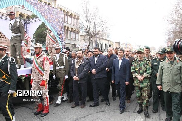 آیین باشکوه تشییع پیکر مطهر ۴ شهید گمنام دوران دفاع مقدس