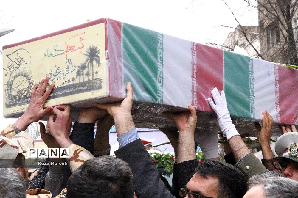 آیین باشکوه تشییع پیکر مطهر ۴ شهید گمنام دوران دفاع مقدس