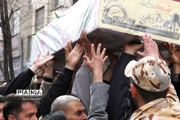 آیین باشکوه تشییع پیکر مطهر ۴ شهید گمنام دوران دفاع مقدس