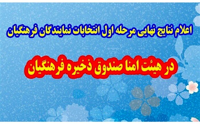 22 اسفندماه اعلام نتایج نهایی مرحله اول انتخابات نمایندگان فرهنگیان در هیئت‌امنا صندوق ذخیره