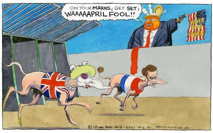 کاریکاتور/ همراهی انگلیس و فرانسه با آمریکا در حمله به سوریه