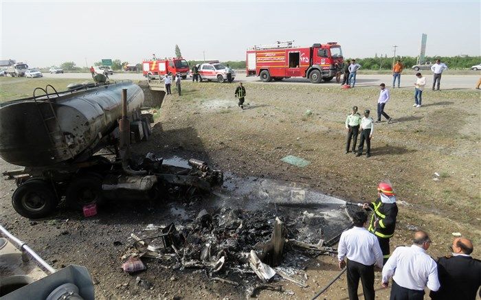 تانکر سوخت در نیشابور طعمه حریق شد