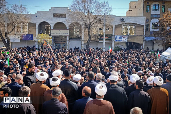 راهپیمایی مردم و دانش‌آموزان کرمانشاه در محکومیت جنایات آمریکا و رژیم صهیونیستی