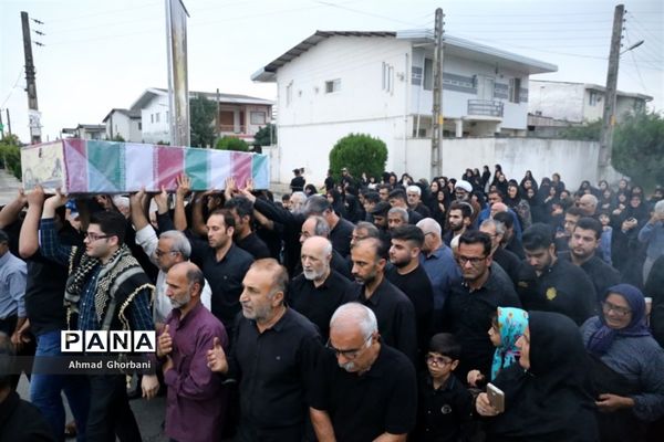 تشییع پیکر شهید گمنام در شهرک فرهنگیان ساری